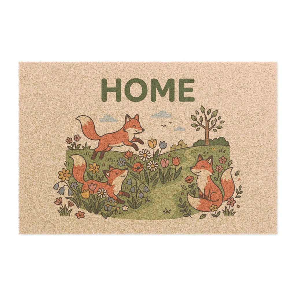 Playful Foxes Spring Home Doormat