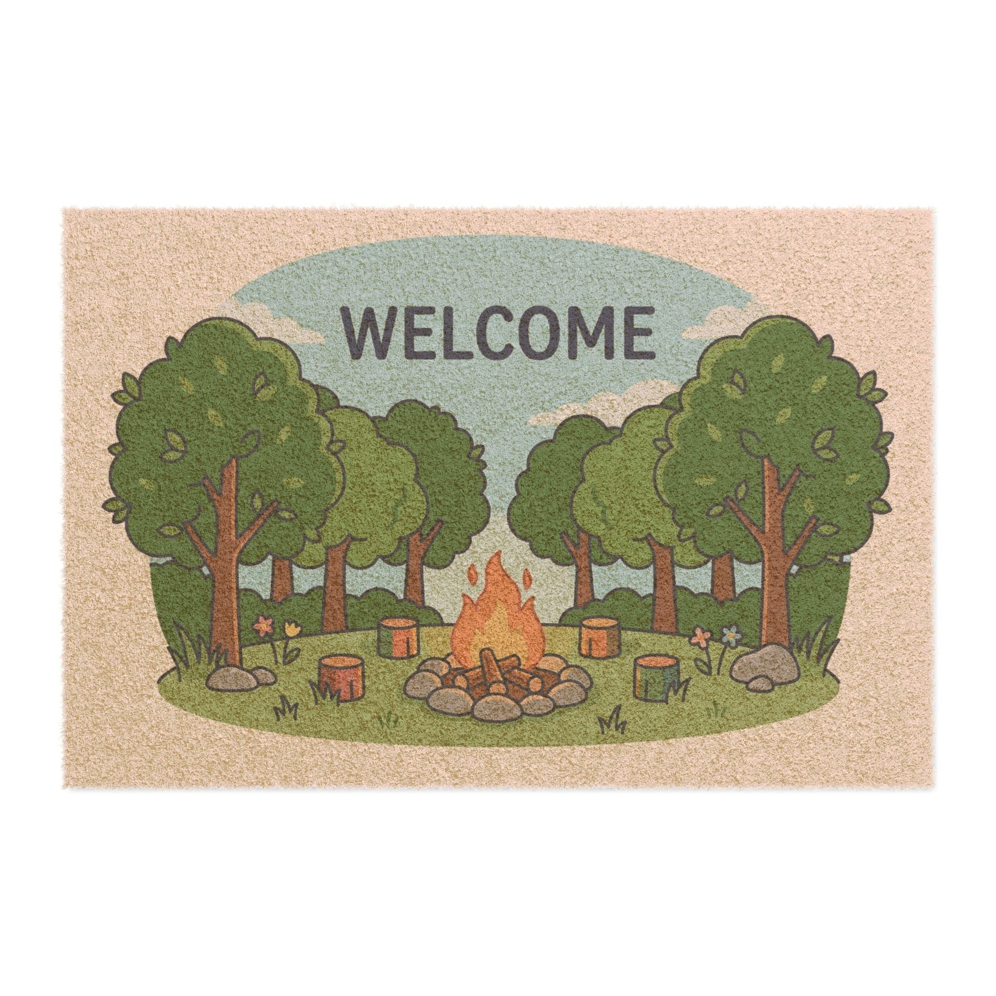 Woodland Campfire Welcome Mat