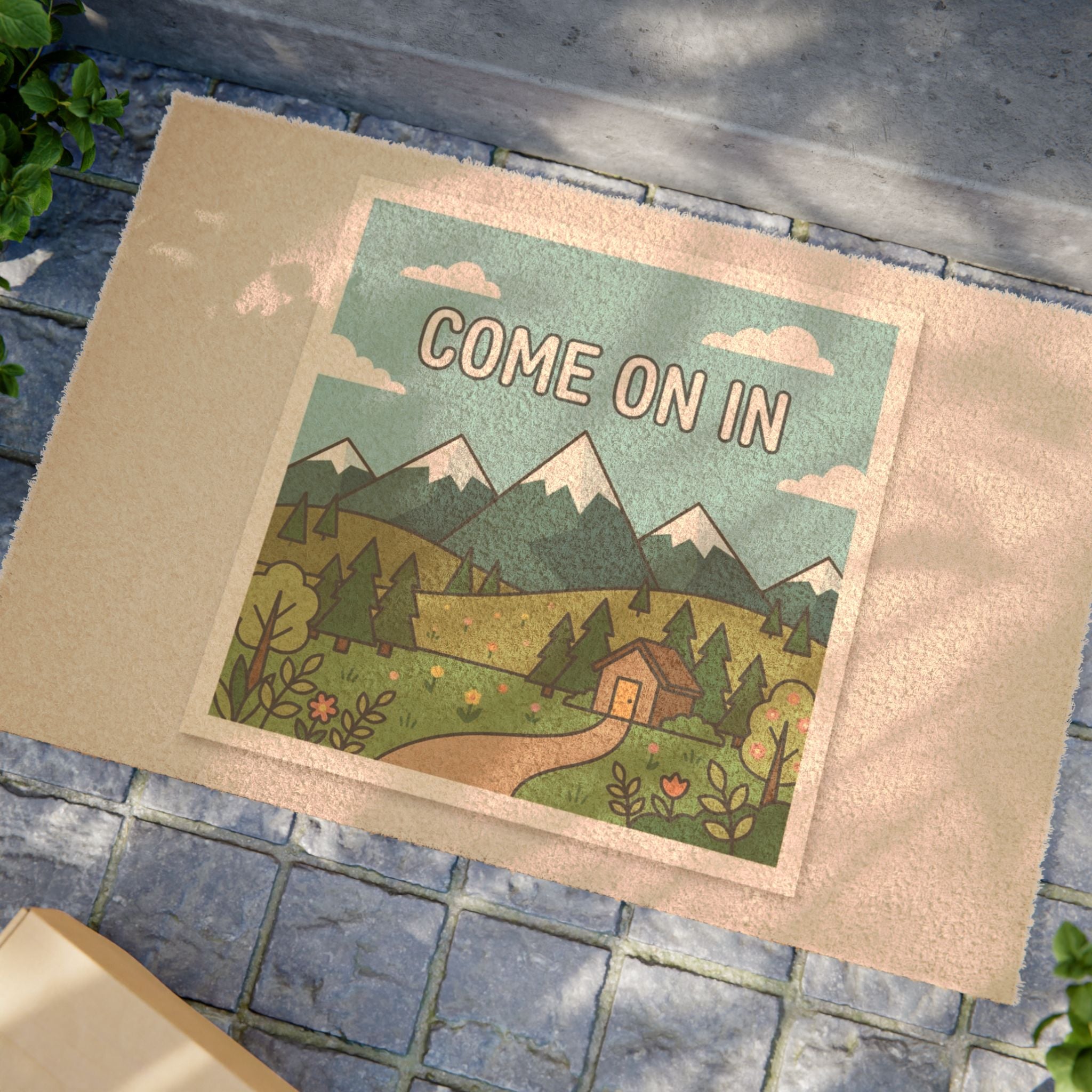 Cozy Mountain Cabin Welcome Art