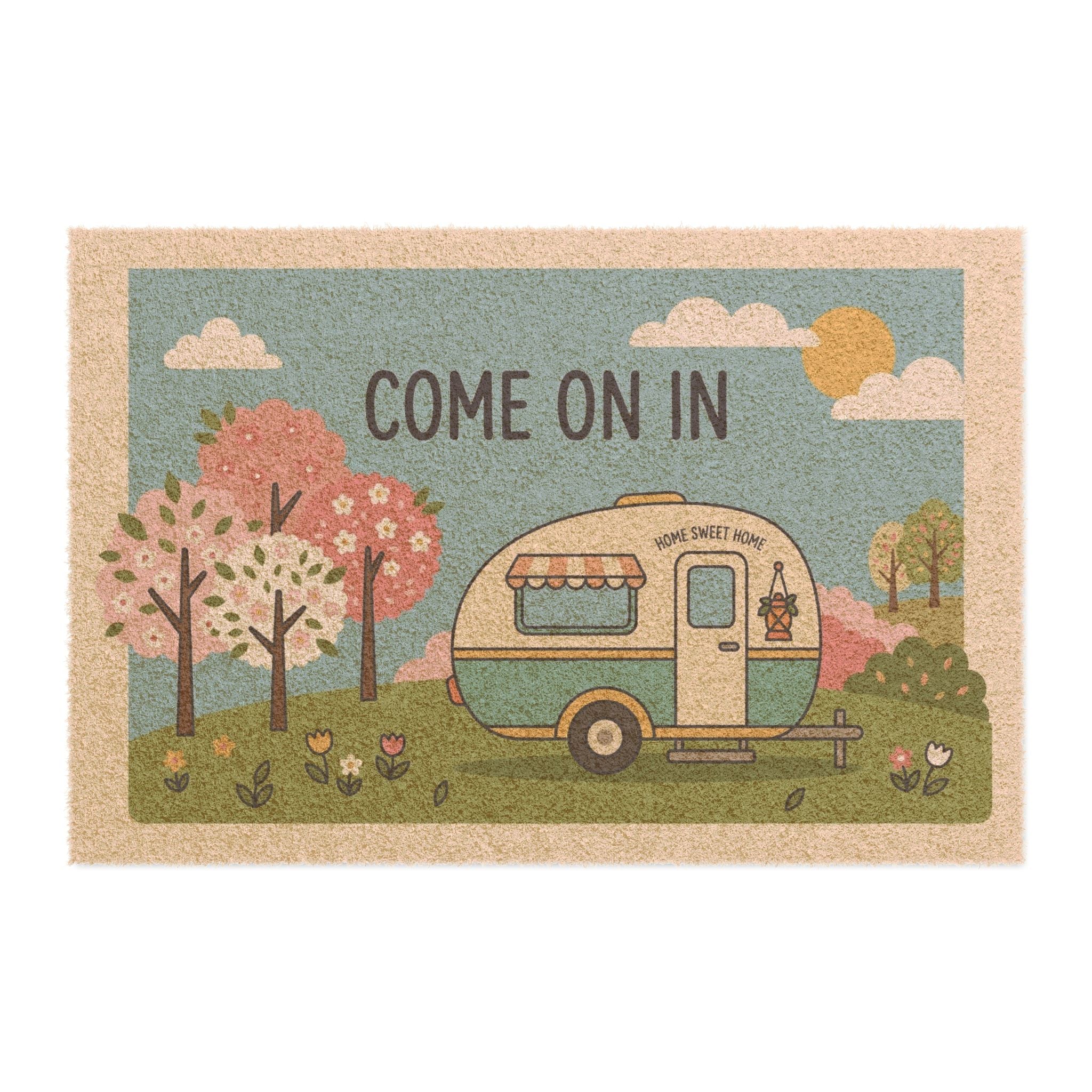 Retro Camper 'Come On In' Welcome Mat