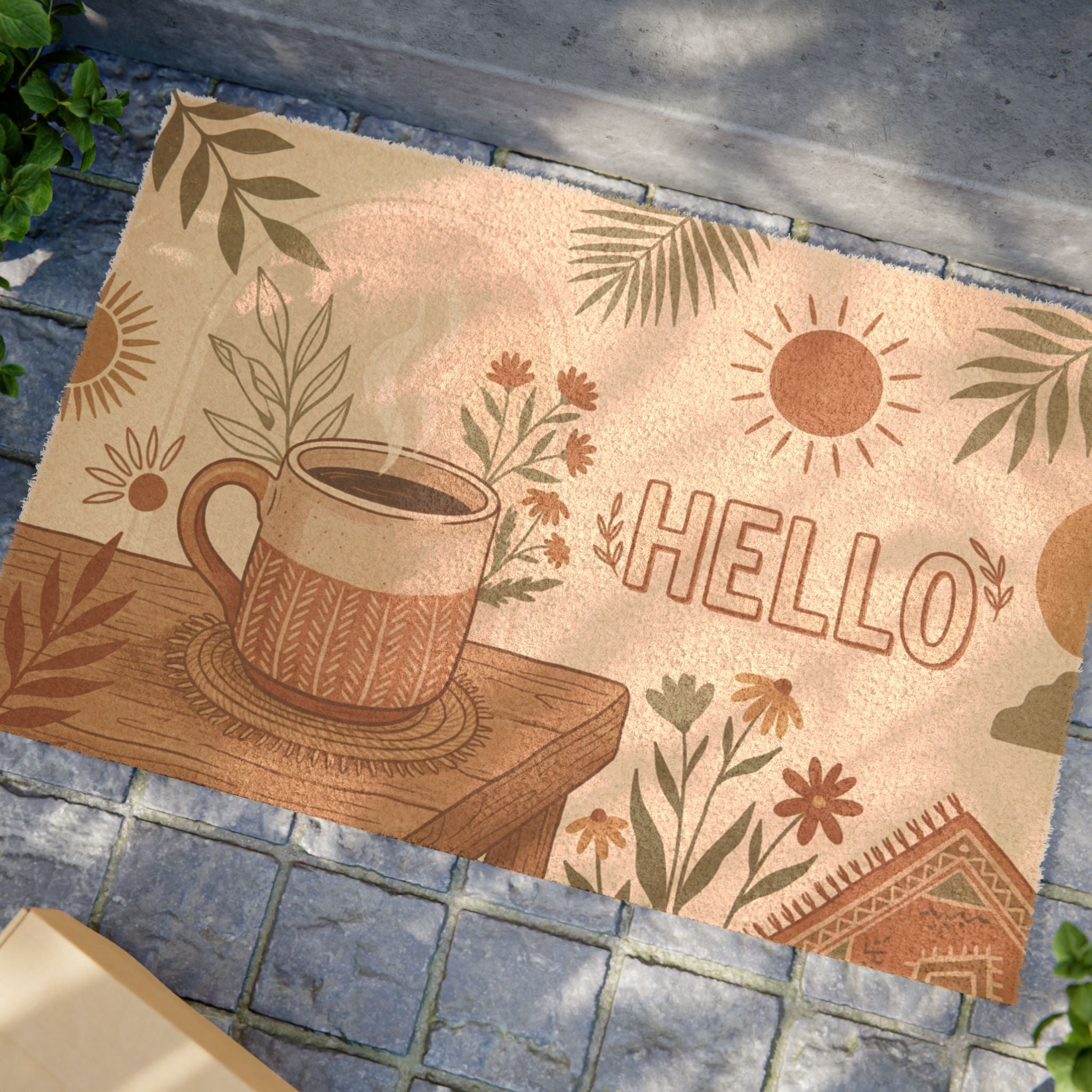 Boho Sunshine & Coffee Hello Summer Art Print