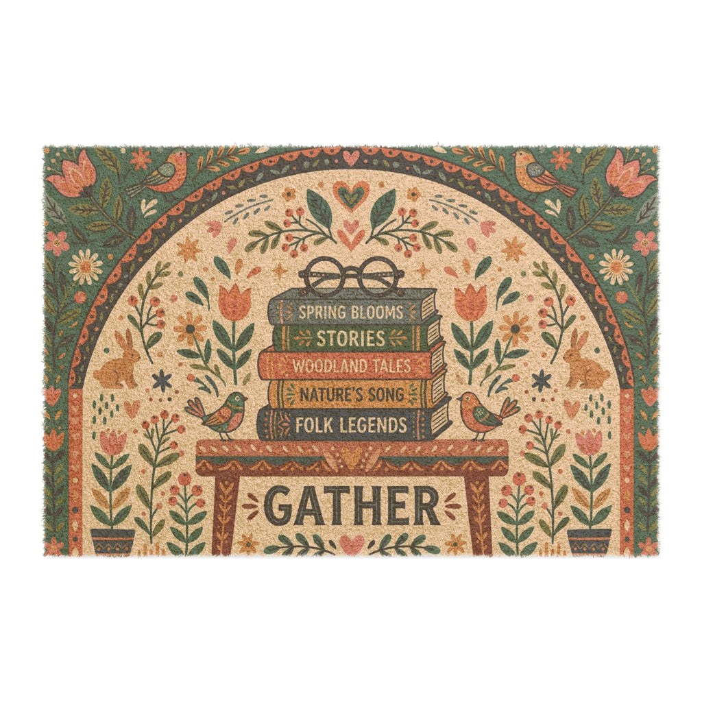 Scandinavian Folk Art Gather Book Stack Poster