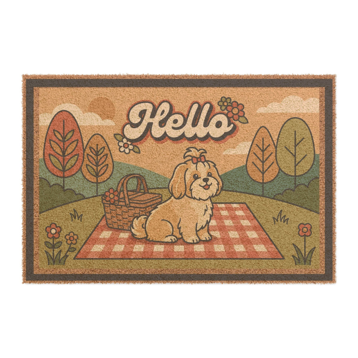 Tilly's Retro Picnic Shih Tzu Welcome Mat