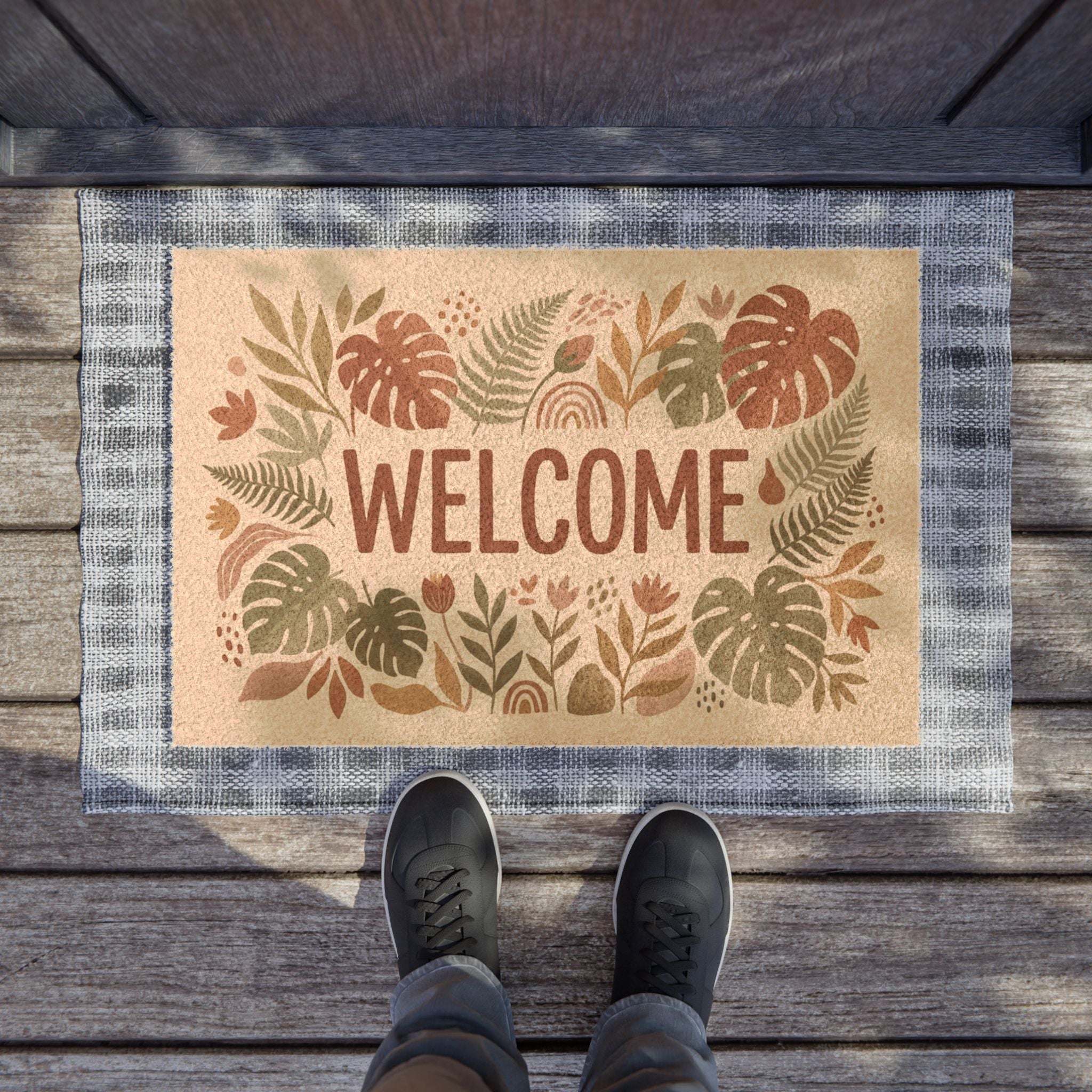 Boho Garden Monstera & Fern Welcome Doormat