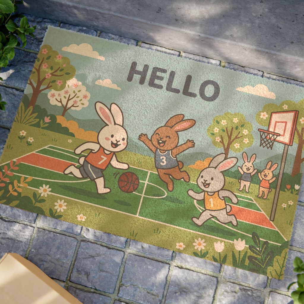 Hello Spring Playful Hoops Bunny Art Print