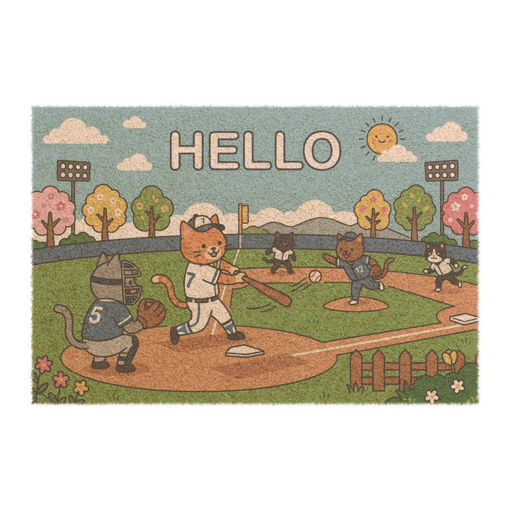 Batter Up Cats Welcome Doormat