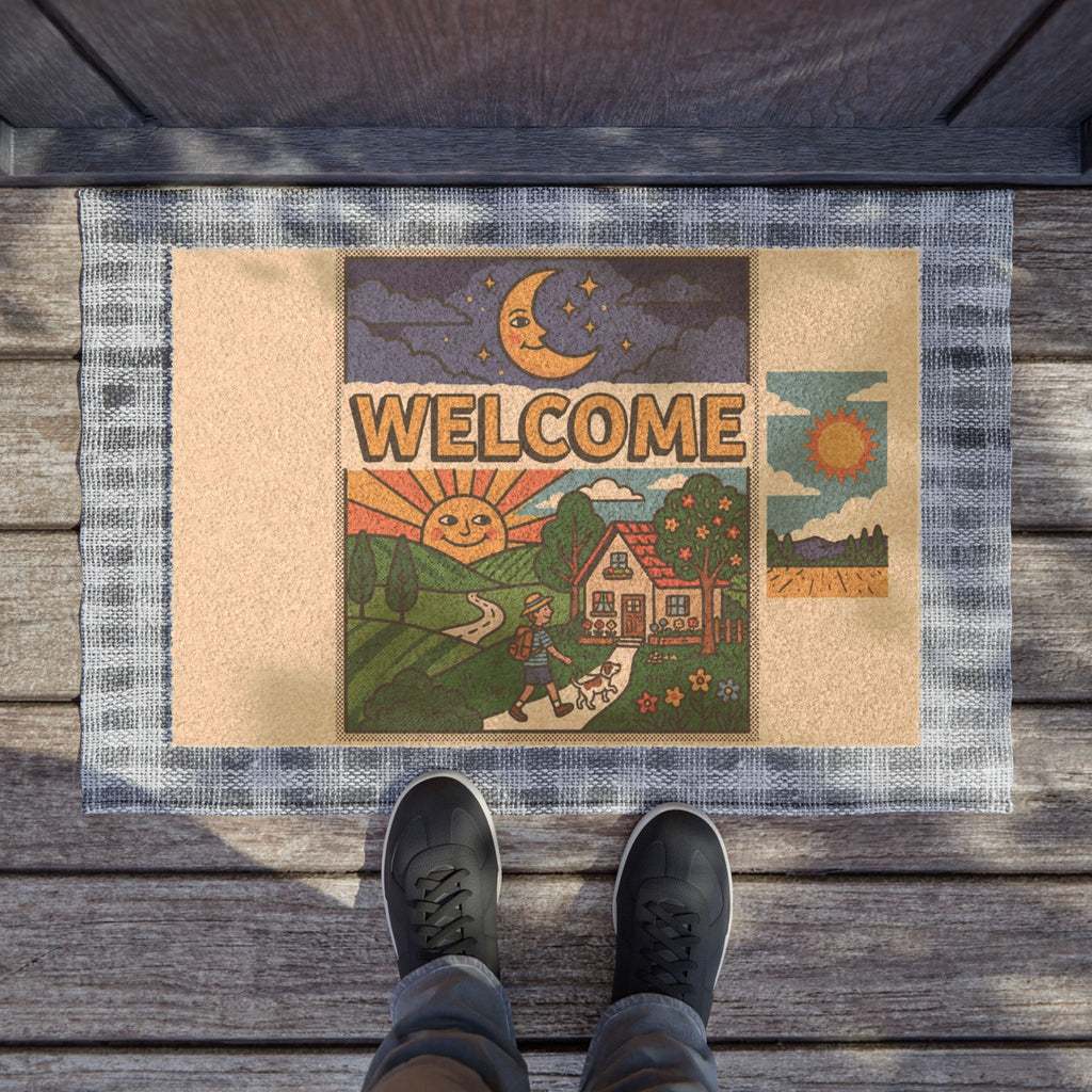 Retro Day to Night Pop Art Welcome Sign
