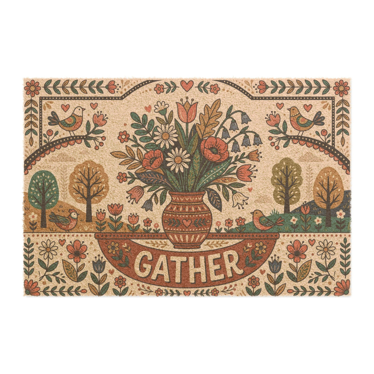 "Gather" Folk Art Spring Wildflower Decor