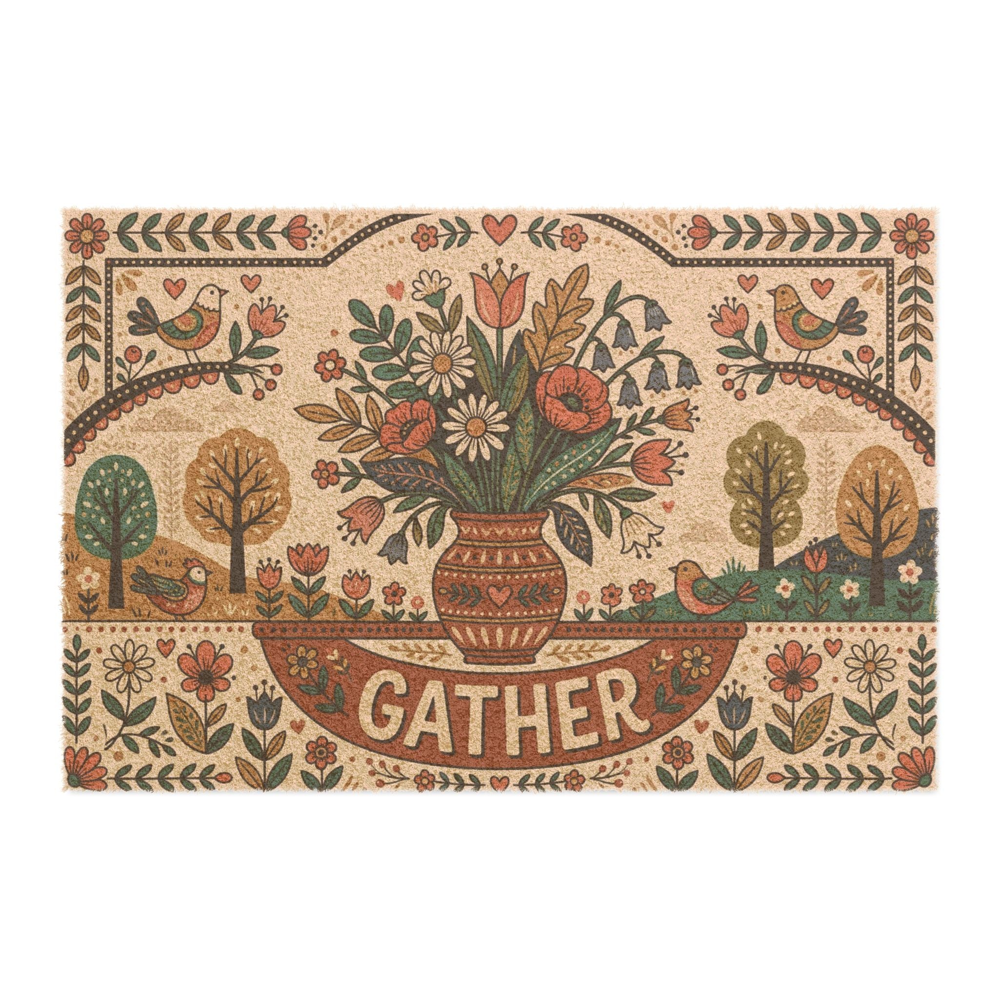 "Gather" Folk Art Spring Wildflower Decor