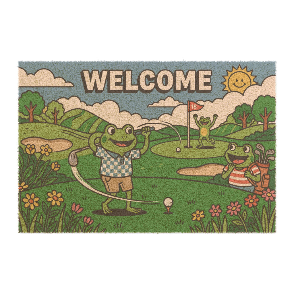 Retro Froggy Fairway Welcome Doormat
