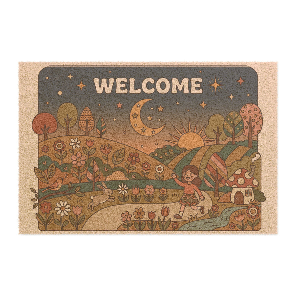 Groovy Mushroom Meadow Welcome Doormat