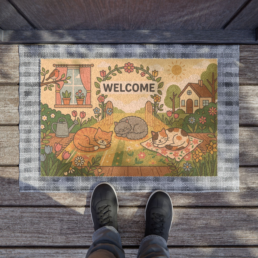 Sun-Kissed Garden Cats Welcome Illustration