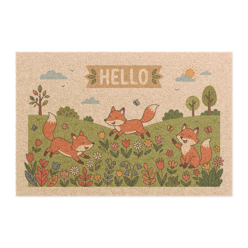Friendly Foxes Hello Spring Doormat