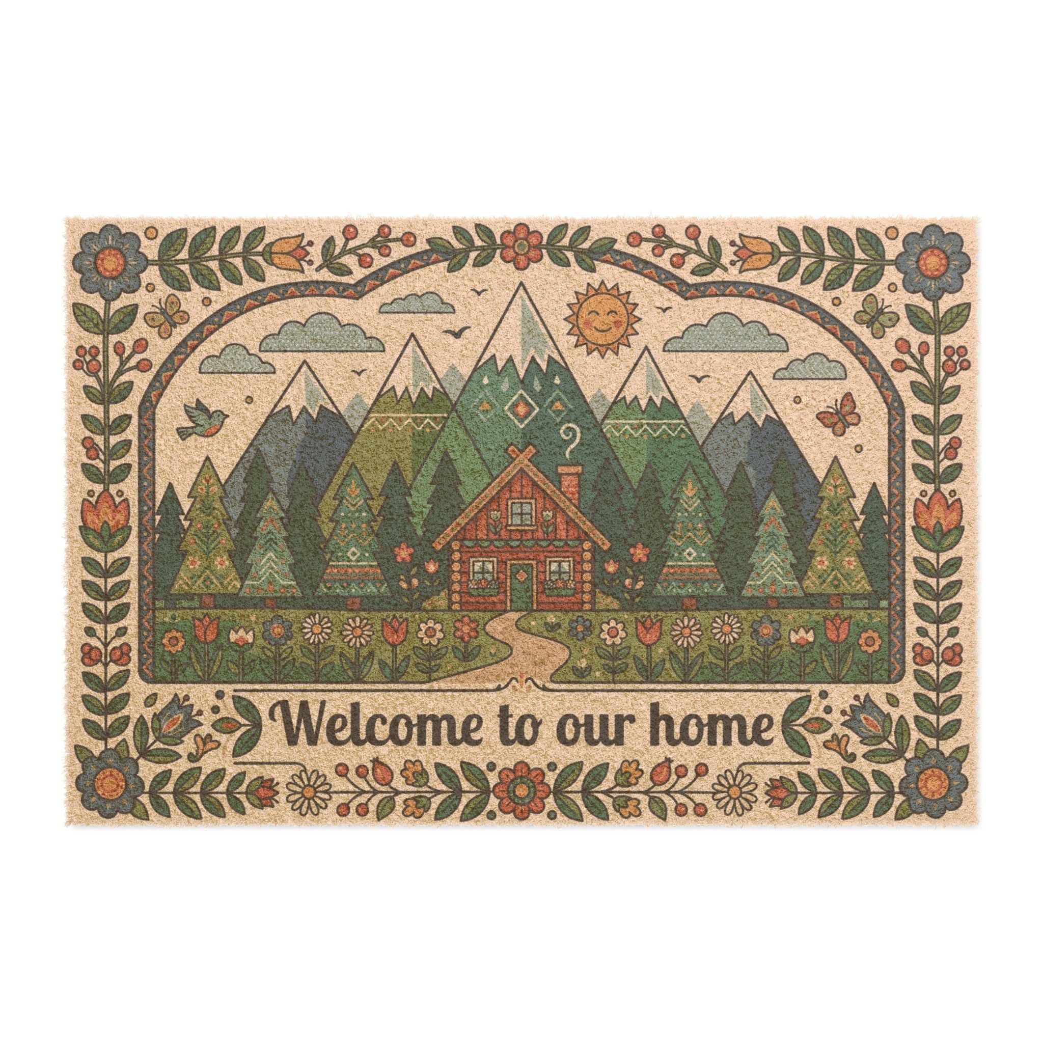 Nordic Peaks & Pines Welcome Home Doormat