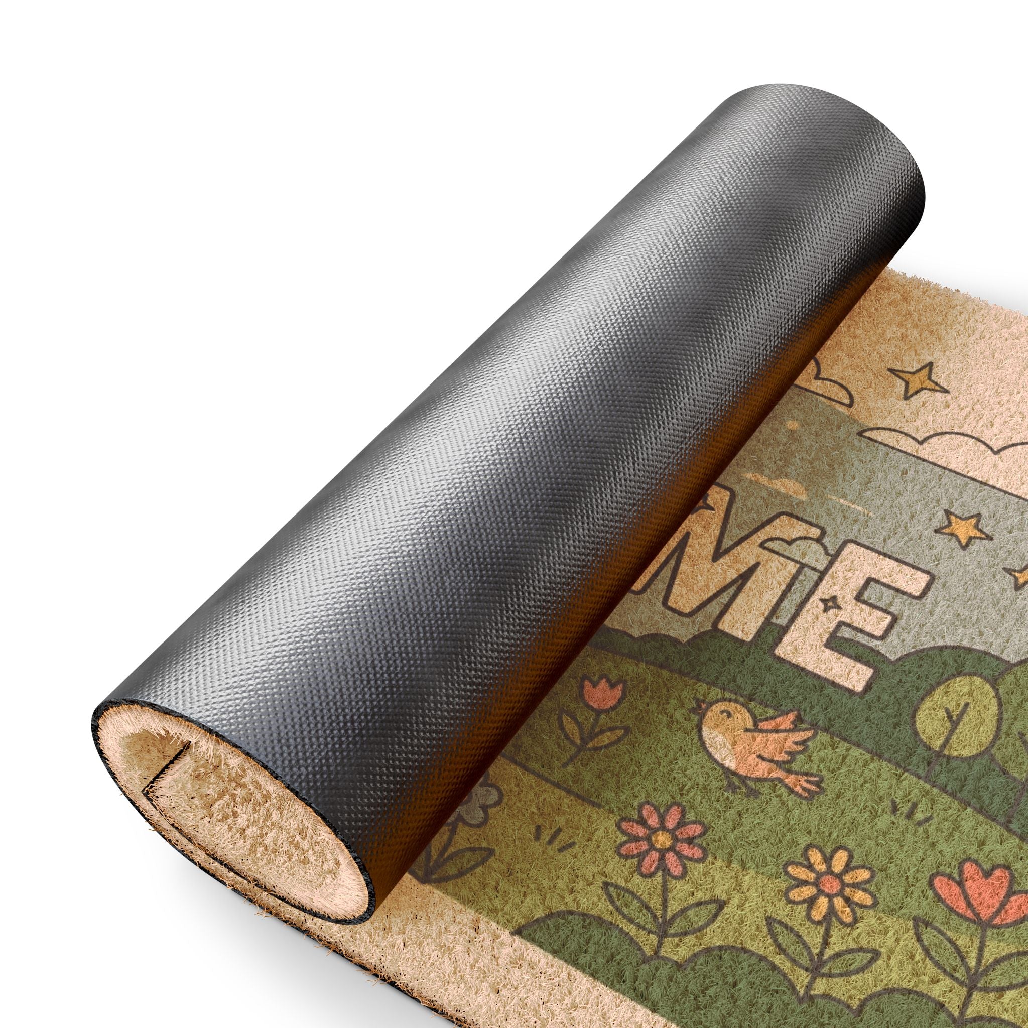 Whimsical Starry Spring Meadow Welcome Mat