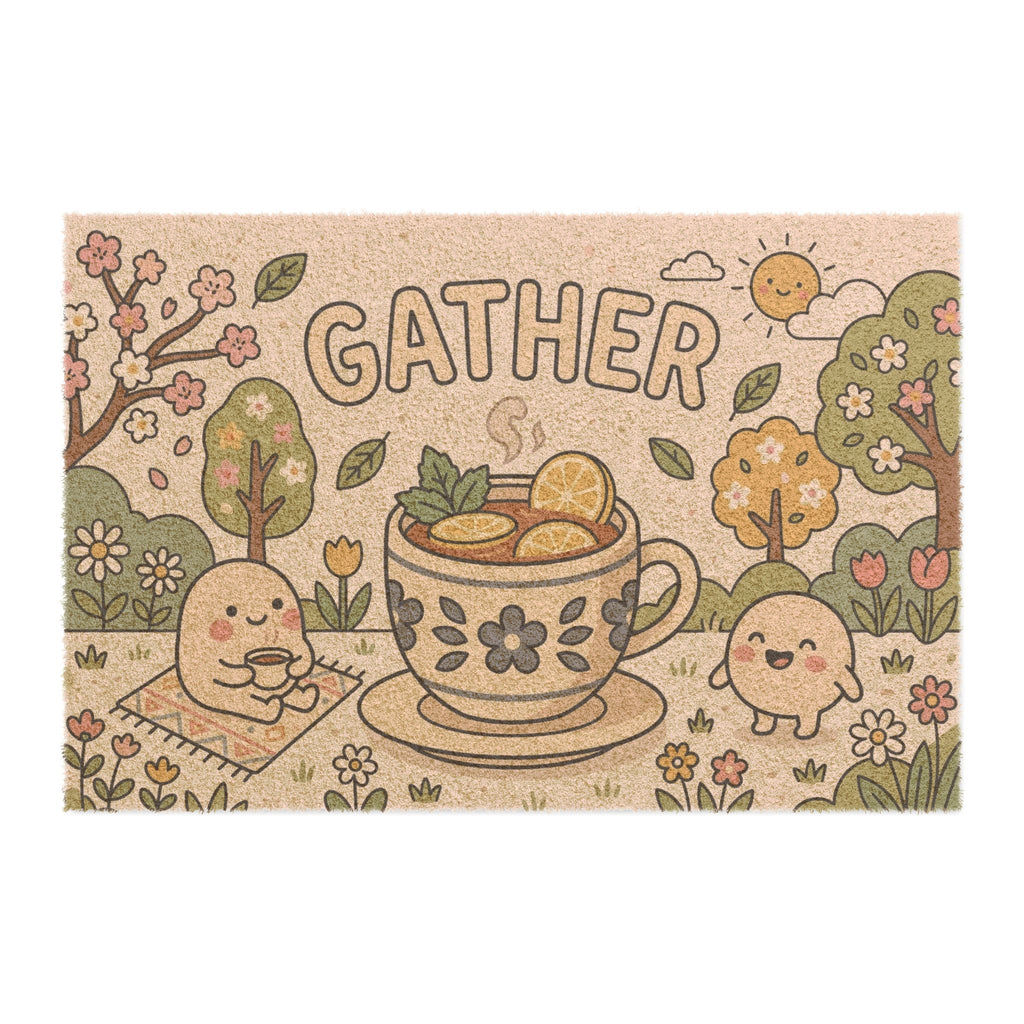 Cozy Spring Gather Tea Party Welcome Mat