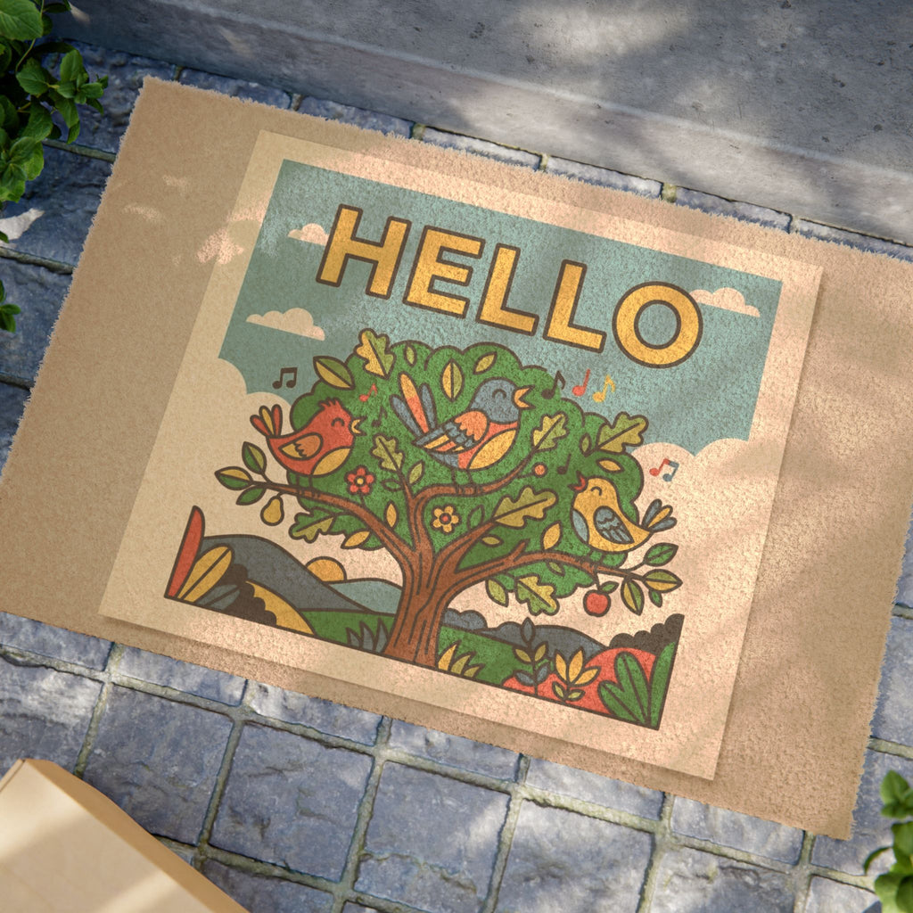 Sunny Pop Art Singing Birds Hello Print