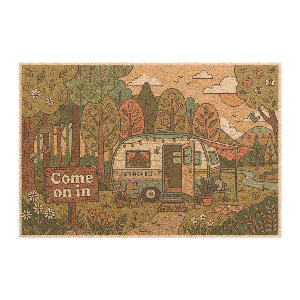 Retro Spring Vibes Cozy Camper Art Print