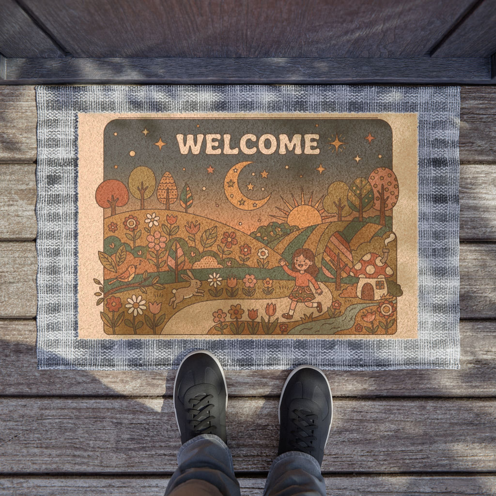 Groovy Mushroom Meadow Welcome Doormat