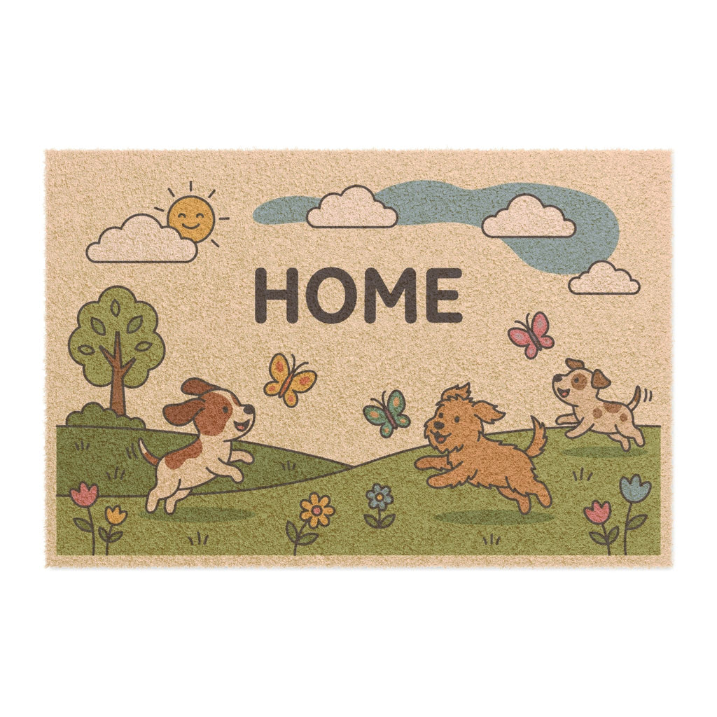 Playful Puppies Spring Home Doormat