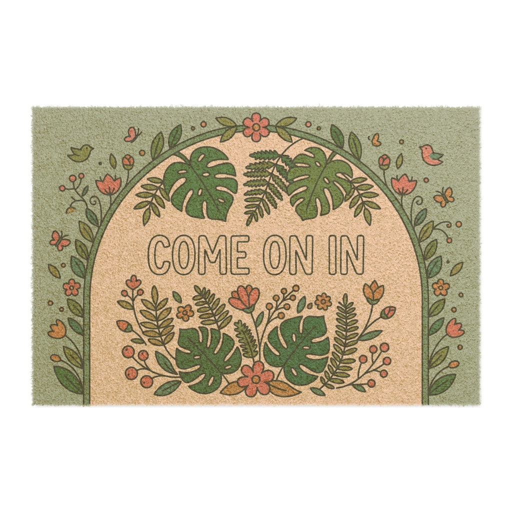 Retro Botanical Come On In Welcome Print