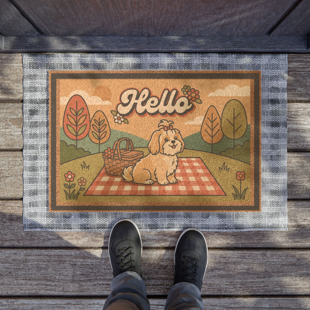 Tilly's Retro Picnic Shih Tzu Welcome Mat