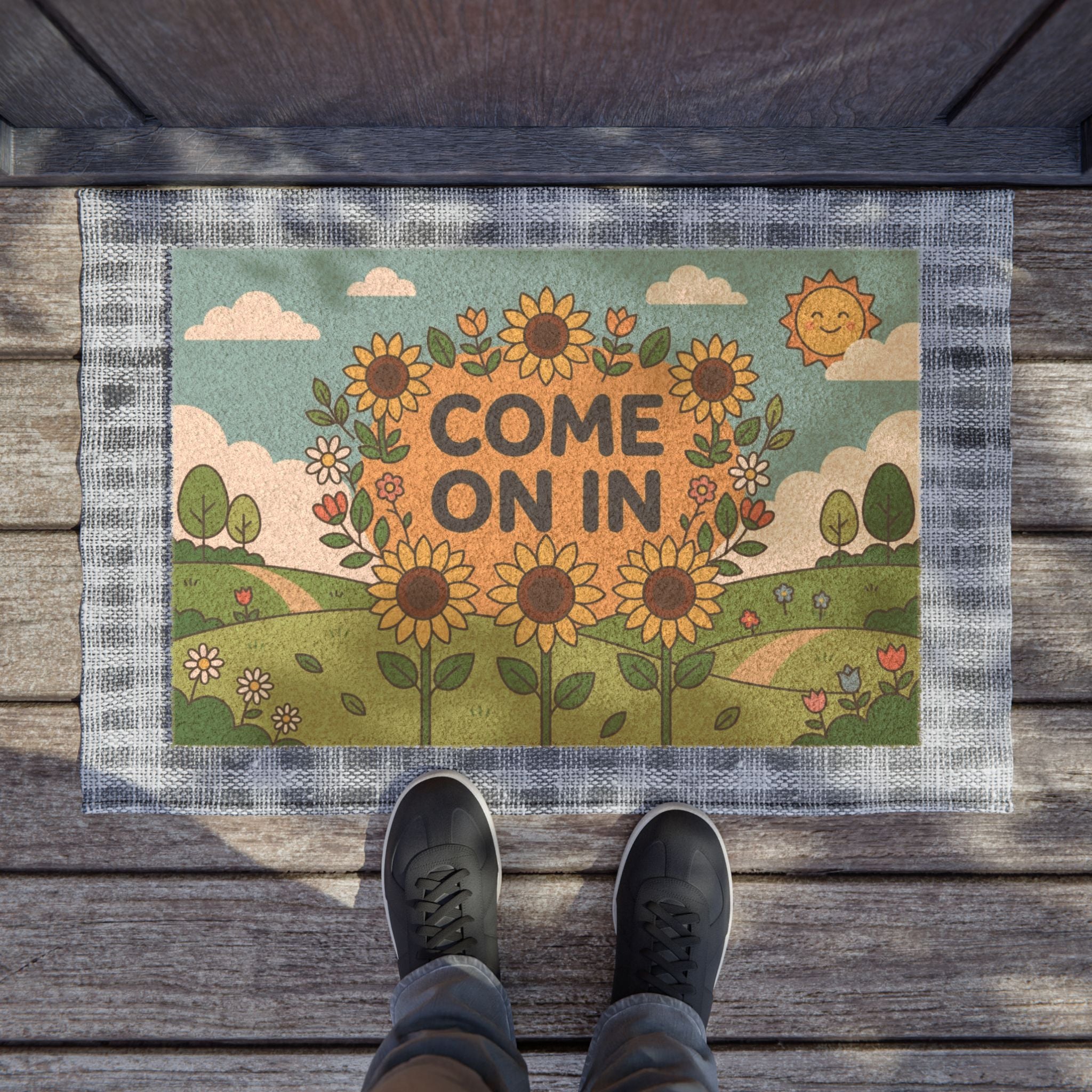 Cheerful Sunflower Welcome Sign