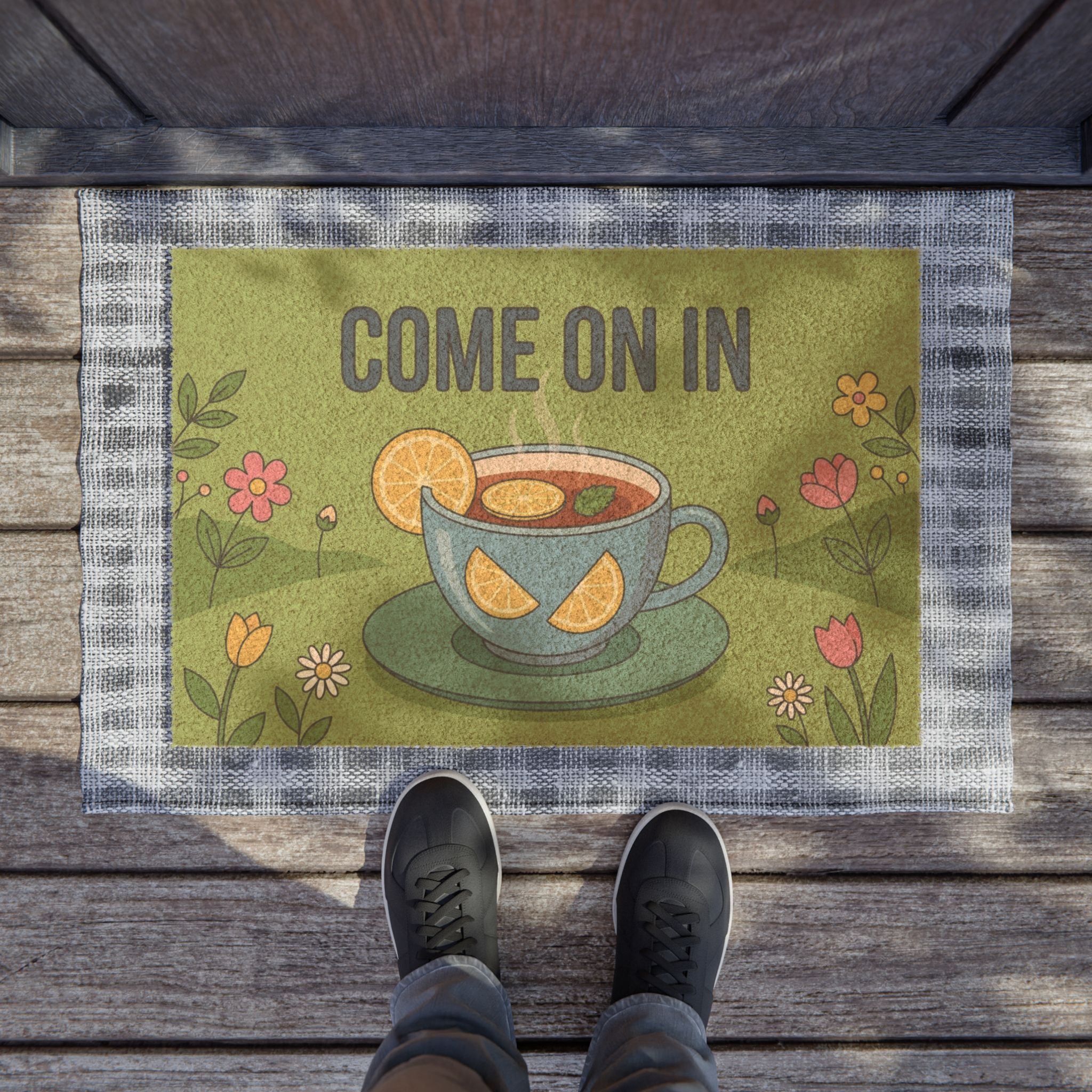 Lemon Tea Welcome Garden Flag