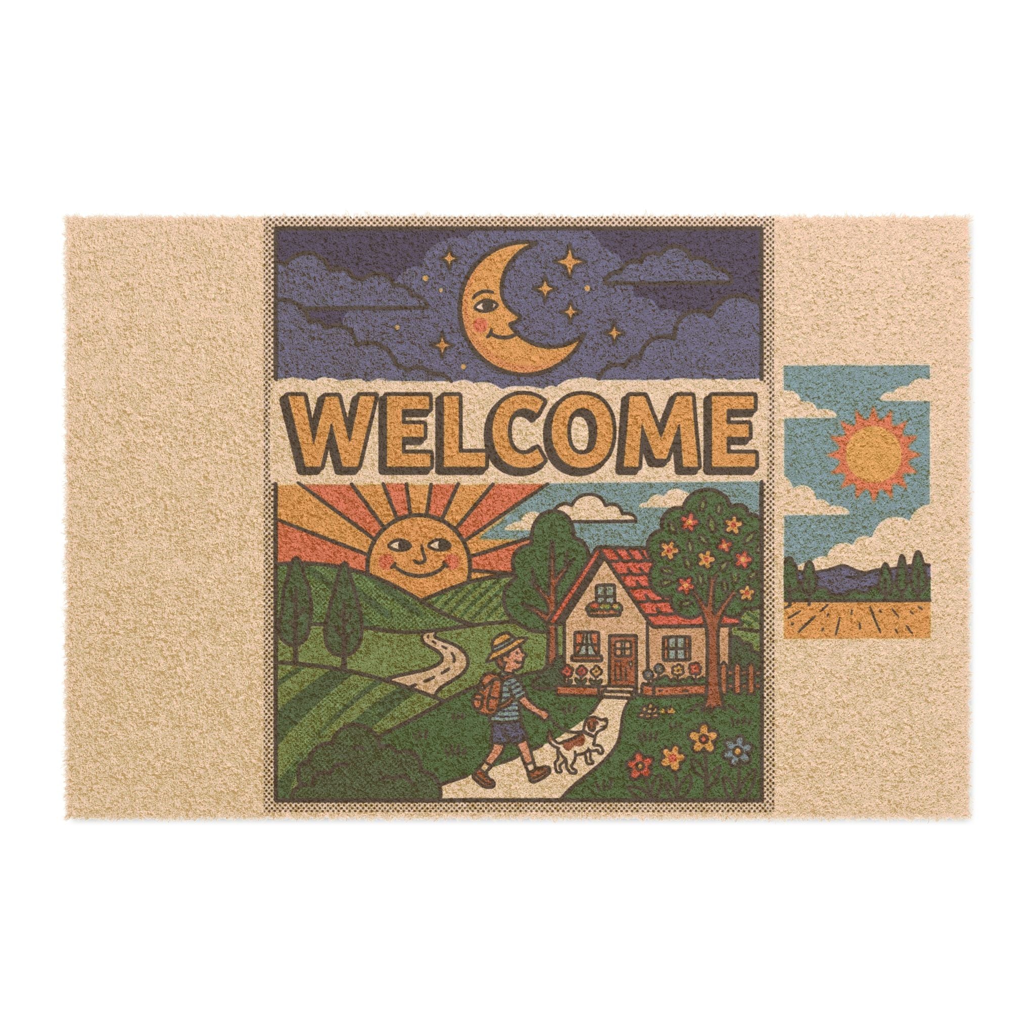 Retro Day to Night Pop Art Welcome Sign