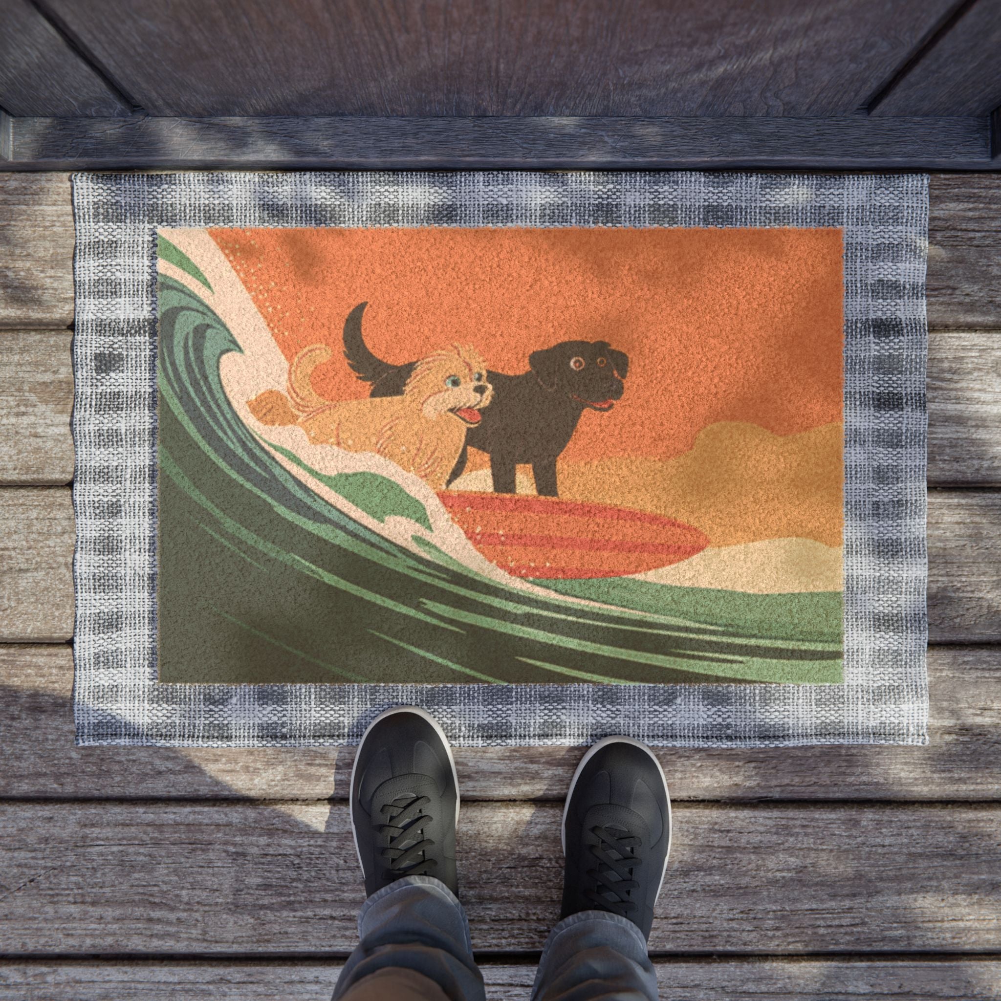 Surf's Up Pups Welcome Mat
