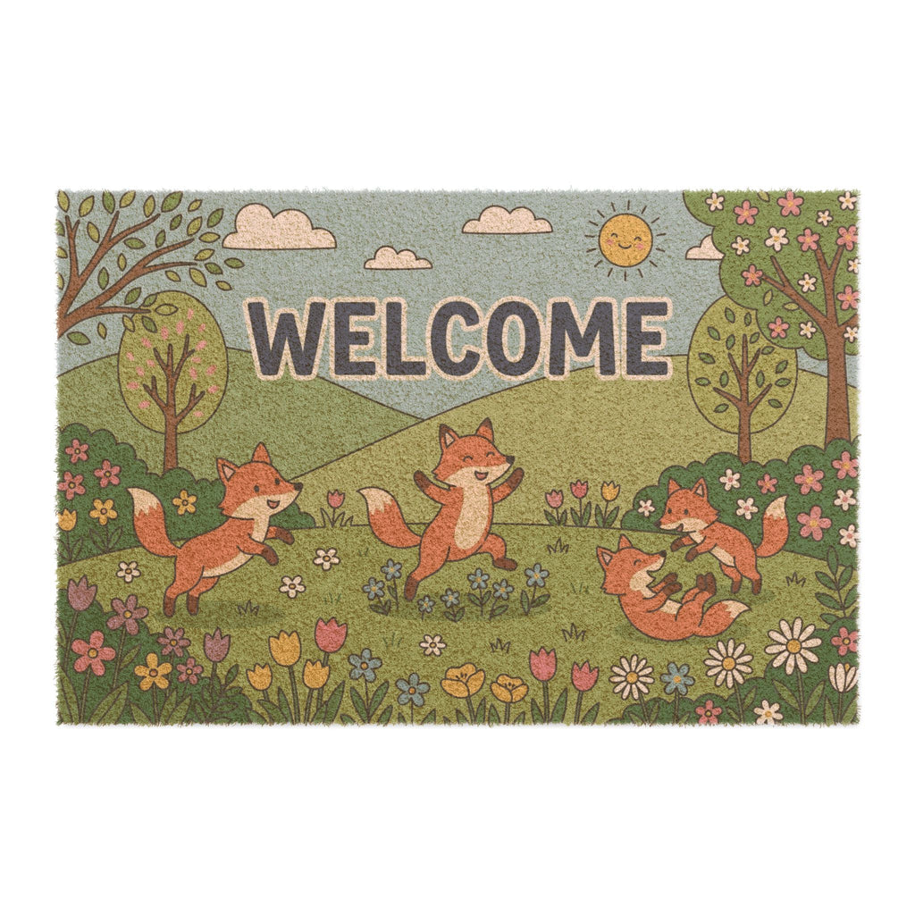 Frolicking Foxes Spring Welcome Sign