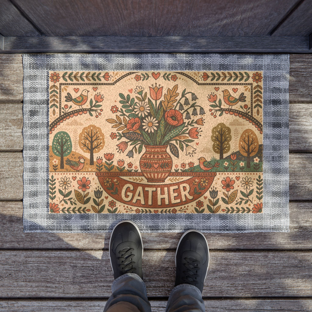 "Gather" Folk Art Spring Wildflower Decor