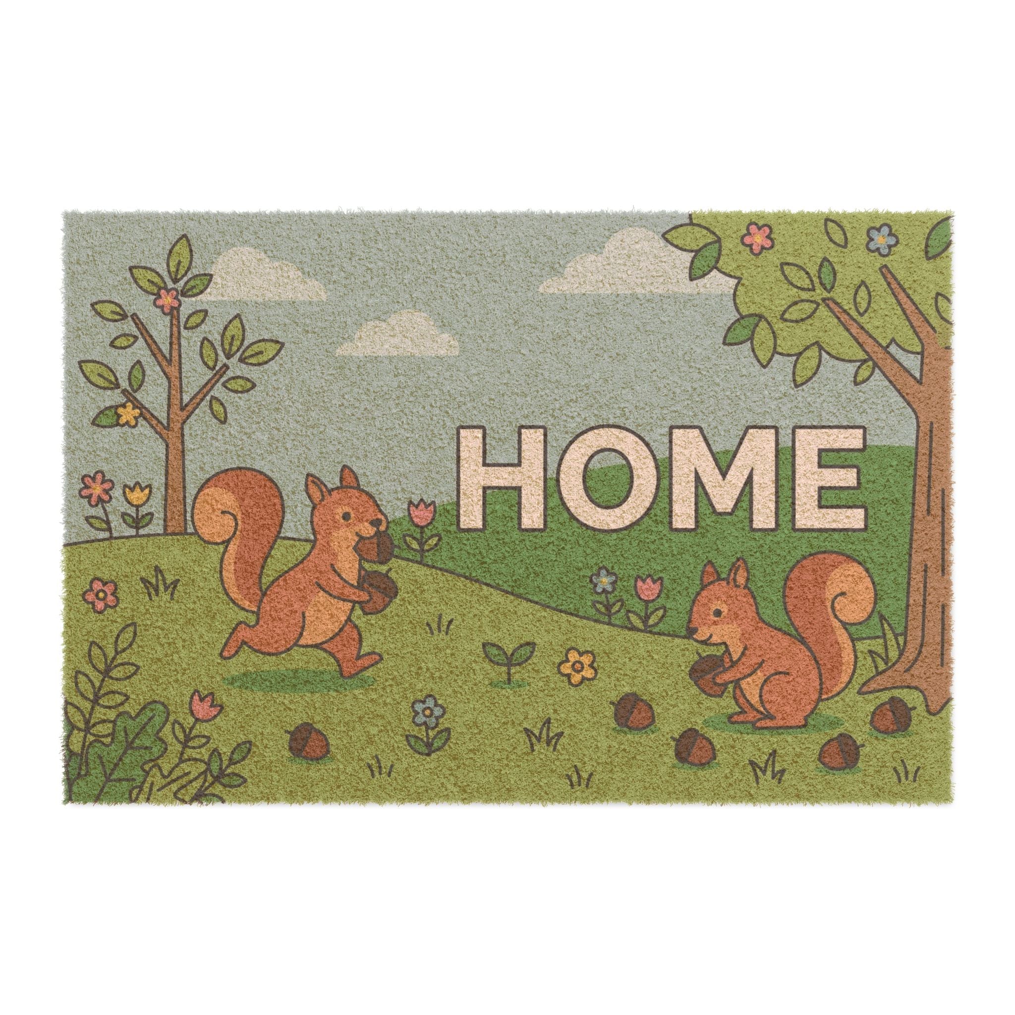 Spring Squirrels Home Doormat