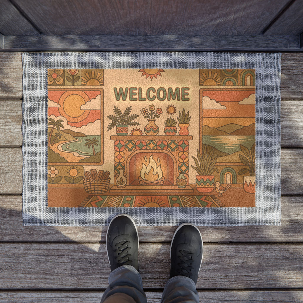 Retro 70s Summer Hearth Welcome Mat