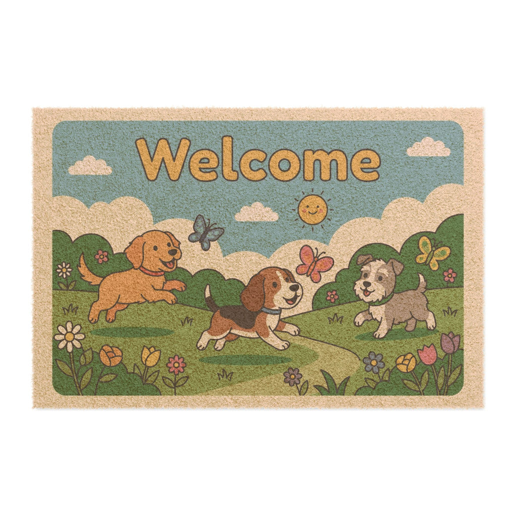 Puppy Paradise Spring Welcome Mat