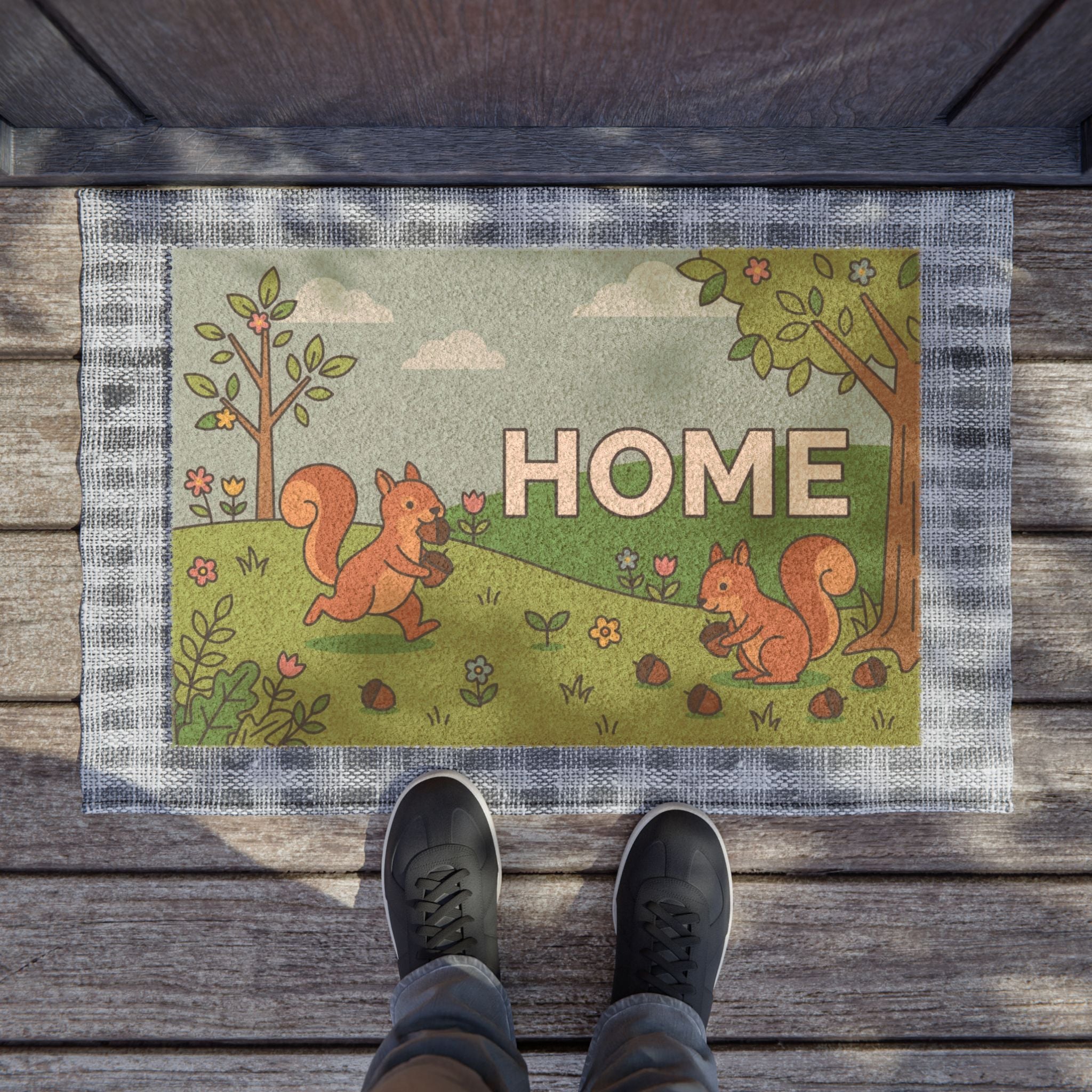 Spring Squirrels Home Doormat