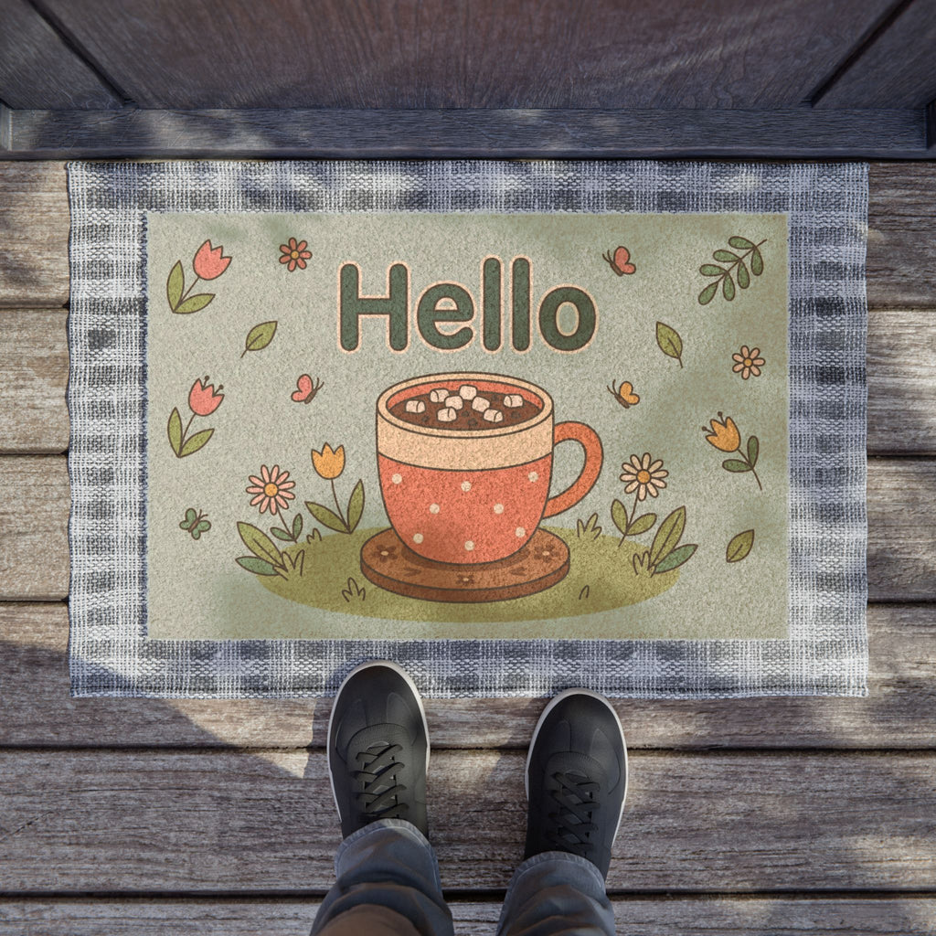 Cozy Hello Spring Cocoa Mug Illustration