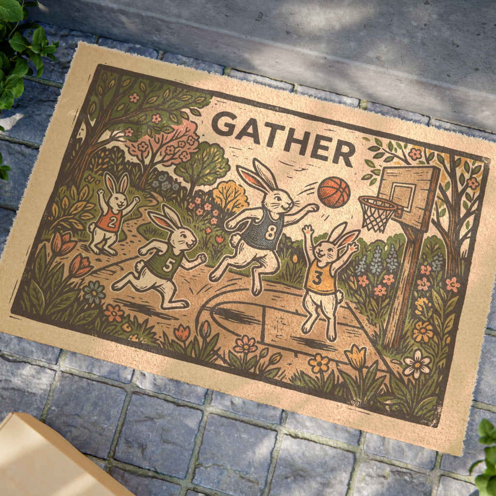 Retro Gather Spring Hoops Blockprint Art