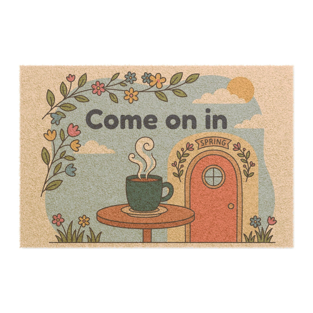 Retro Come On In Cozy Spring Coffee Doormat