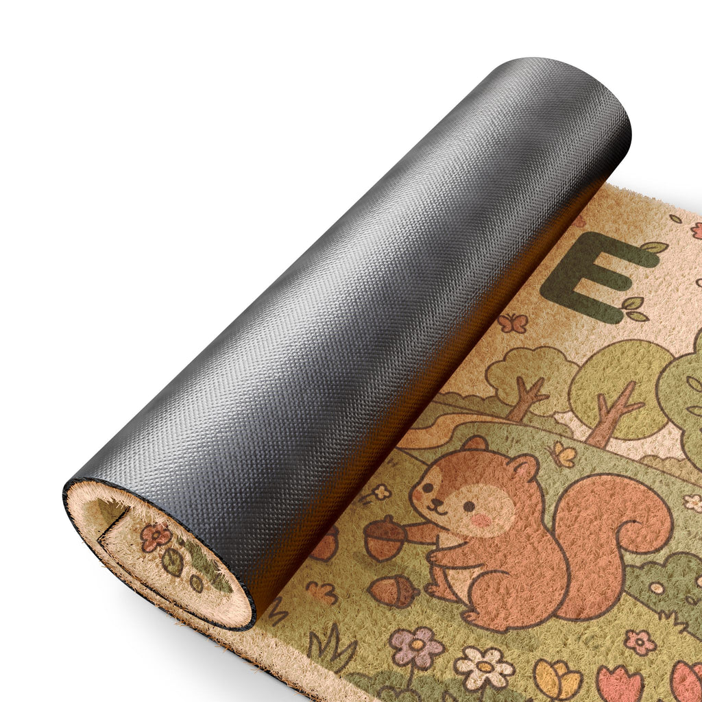 Cozy Kawaii Spring Squirrels Home Doormat