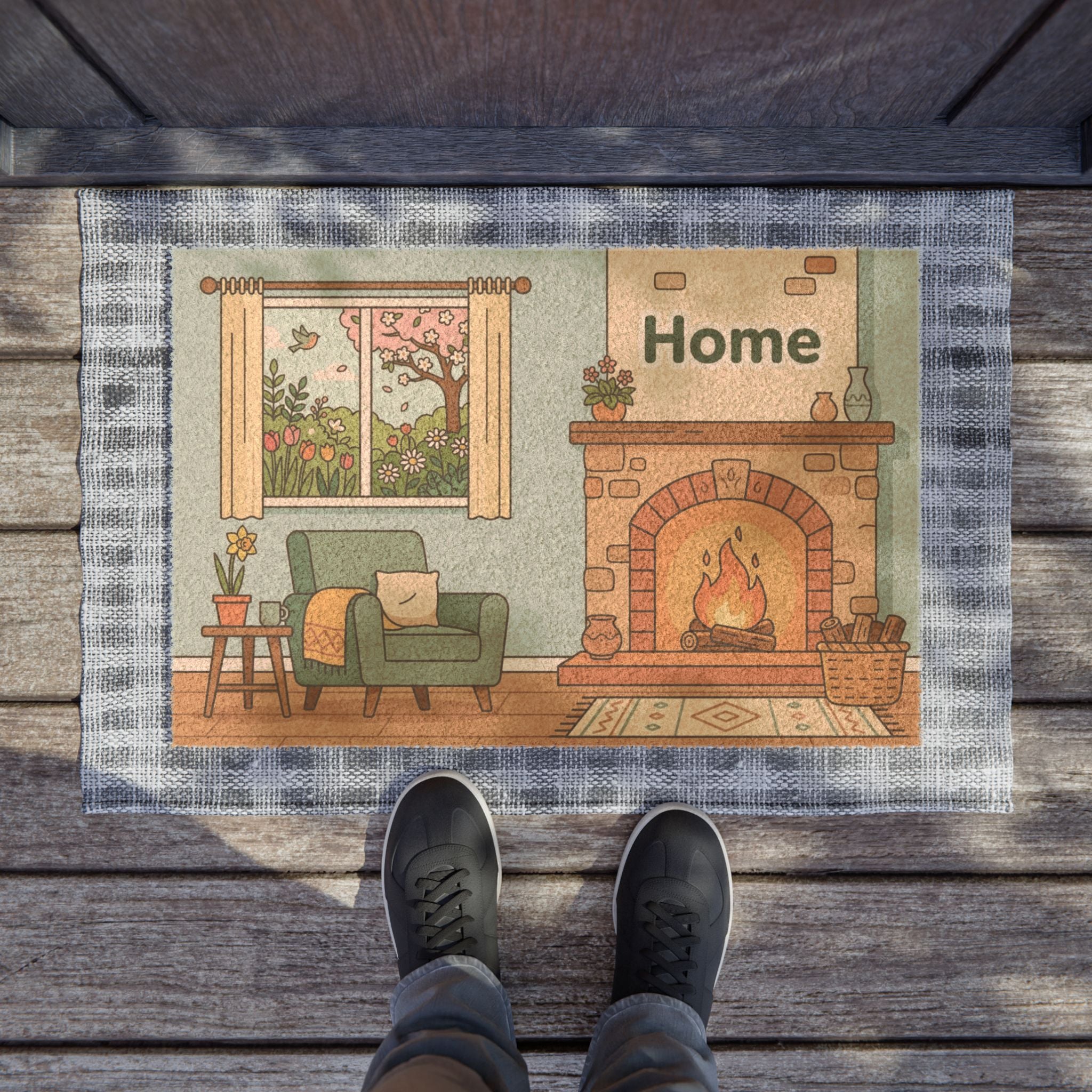 Cozy Spring Hearth & Bloom Welcome Print