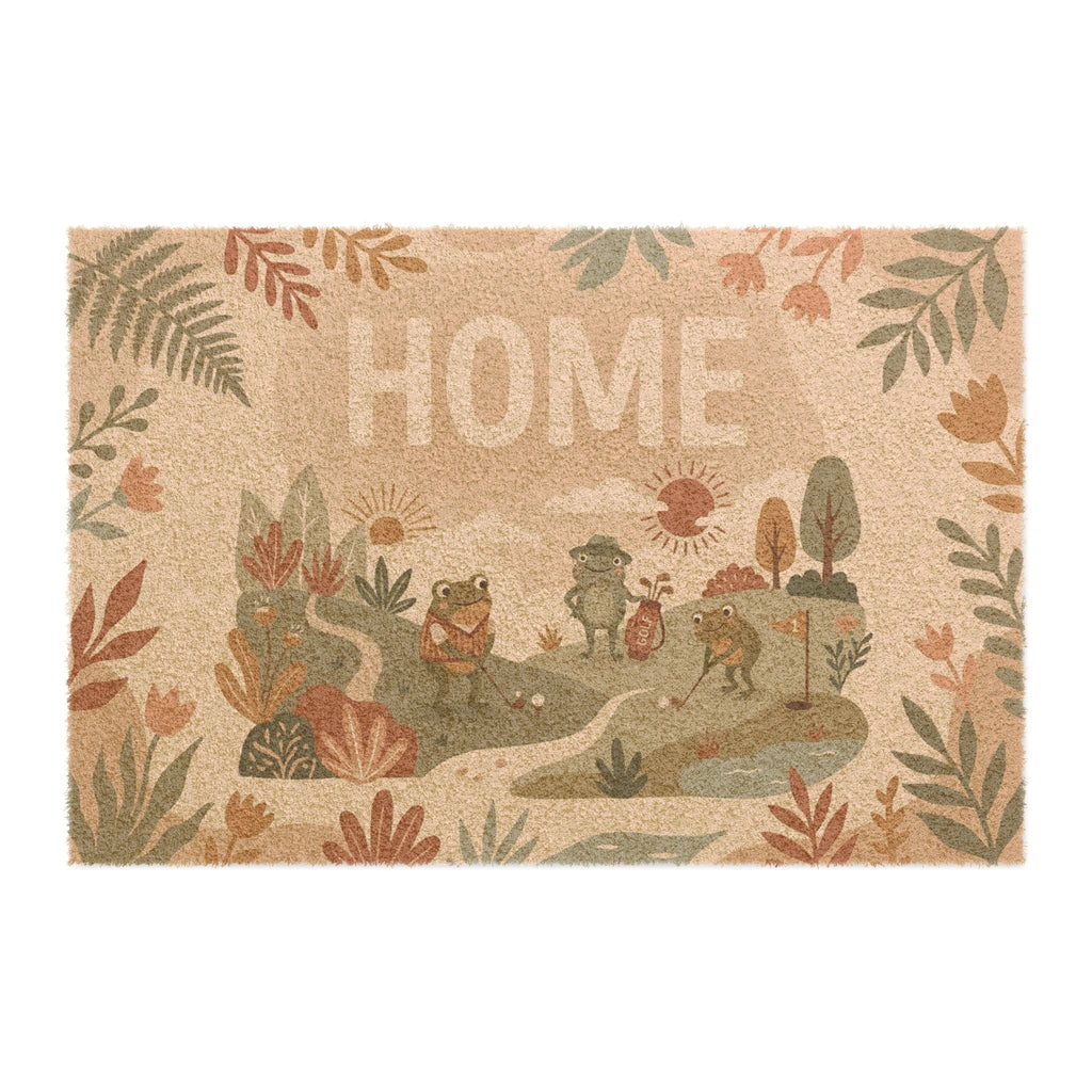 Boho Golfing Frogs Spring Home Welcome Mat