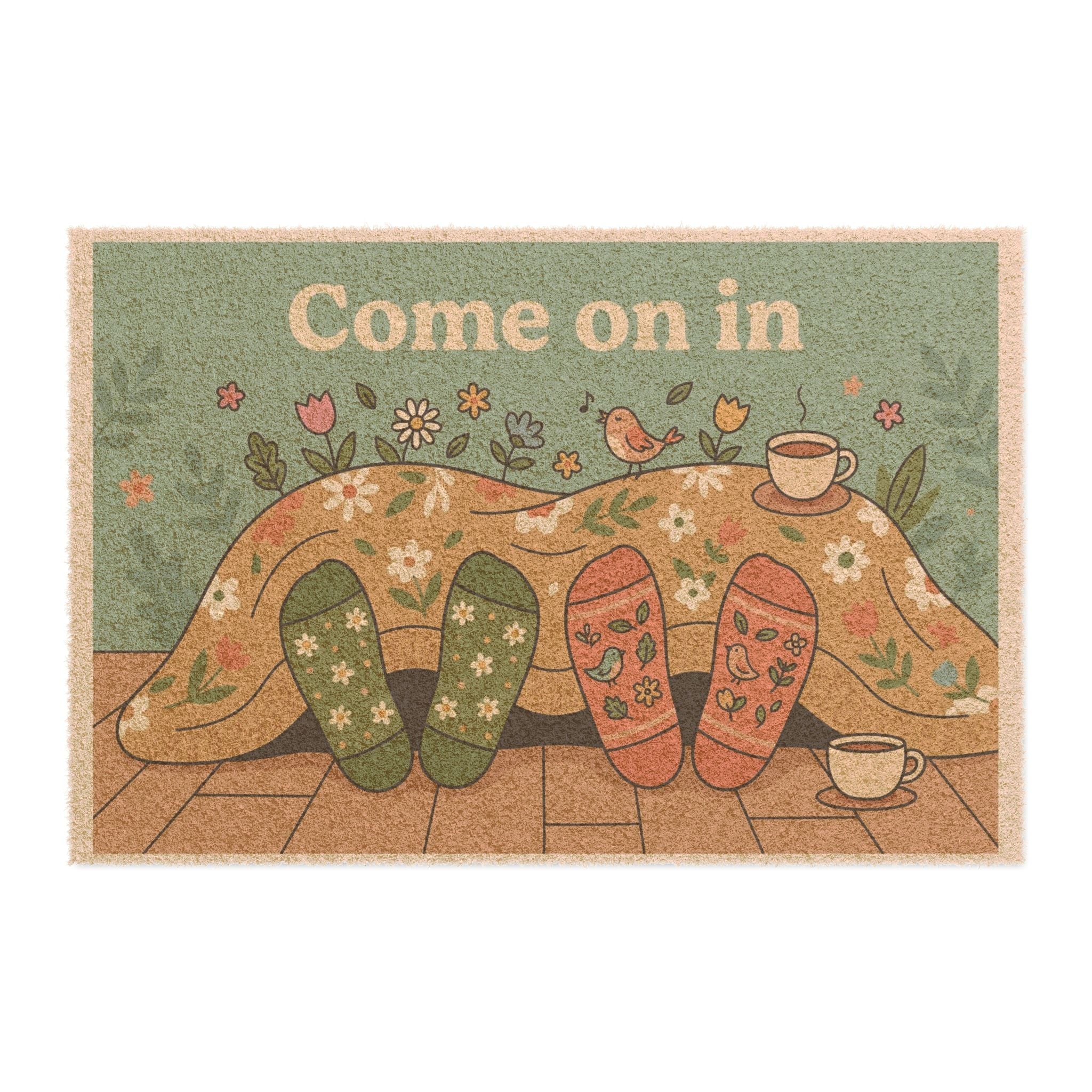 Come On In Cozy Socks Doormat