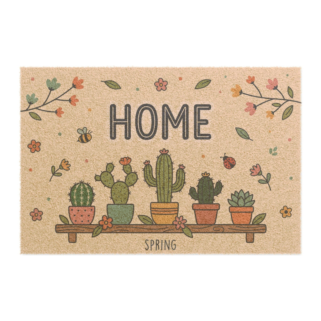Whimsical Spring Cactus Home Doormat