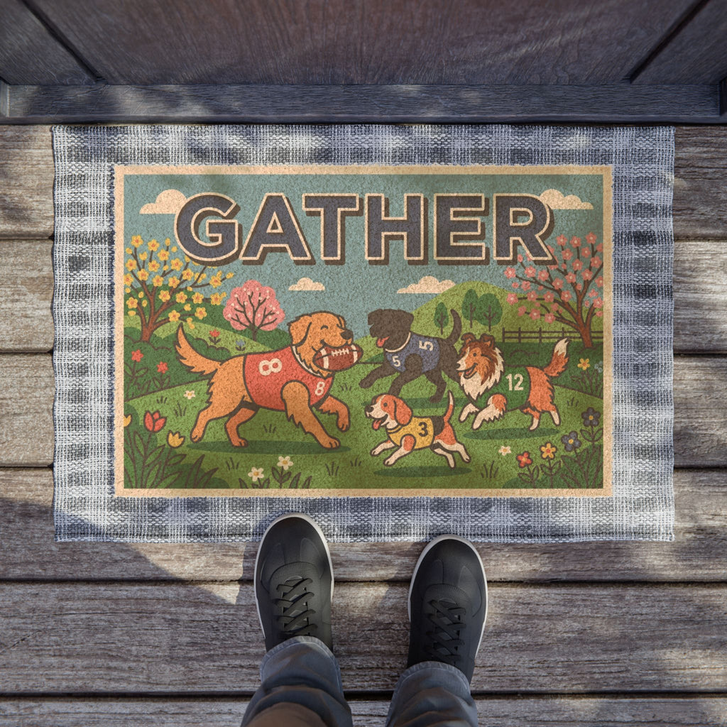 Gather Bold Pop Art Pups Football Print