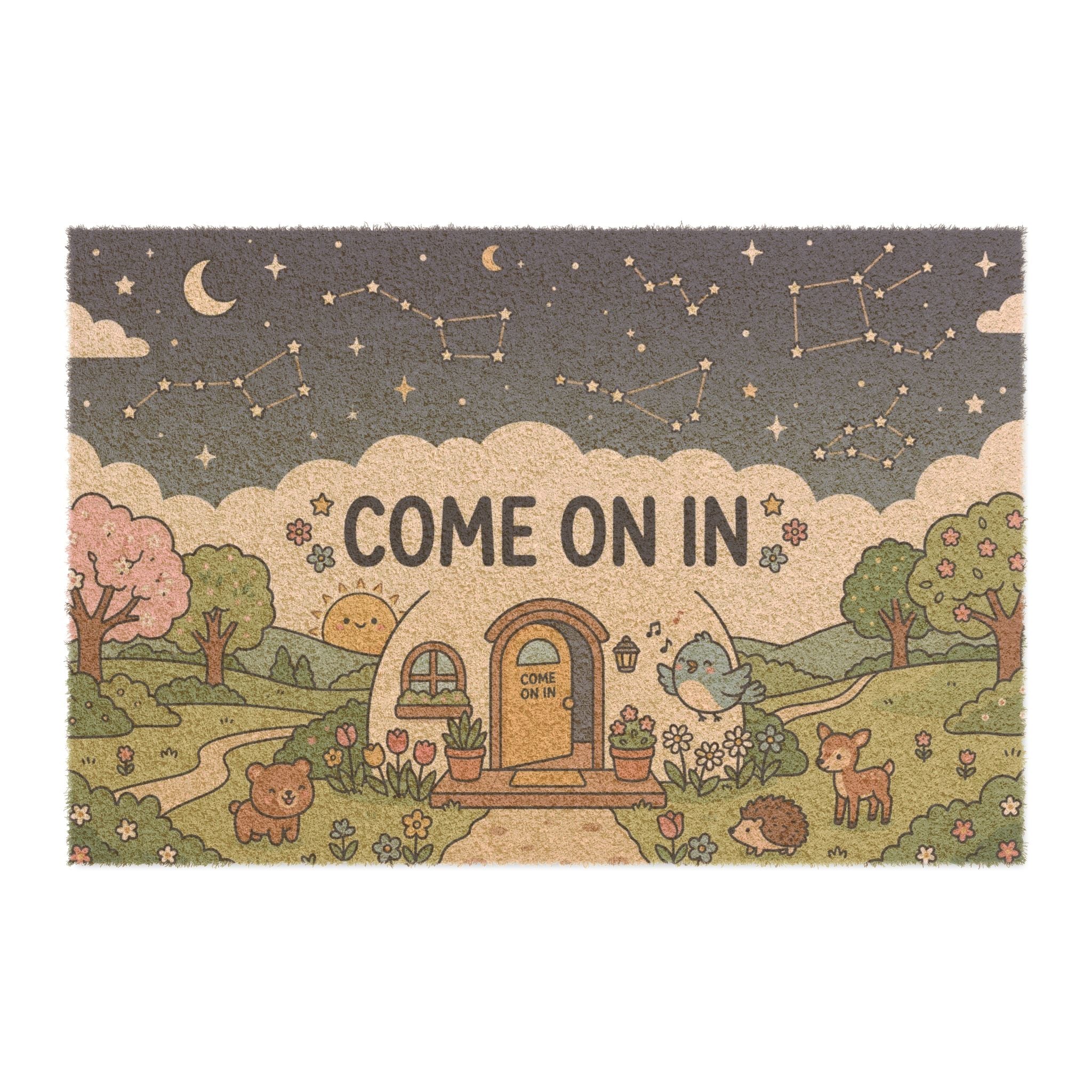 Celestial Spring Forest Friends Welcome Mat