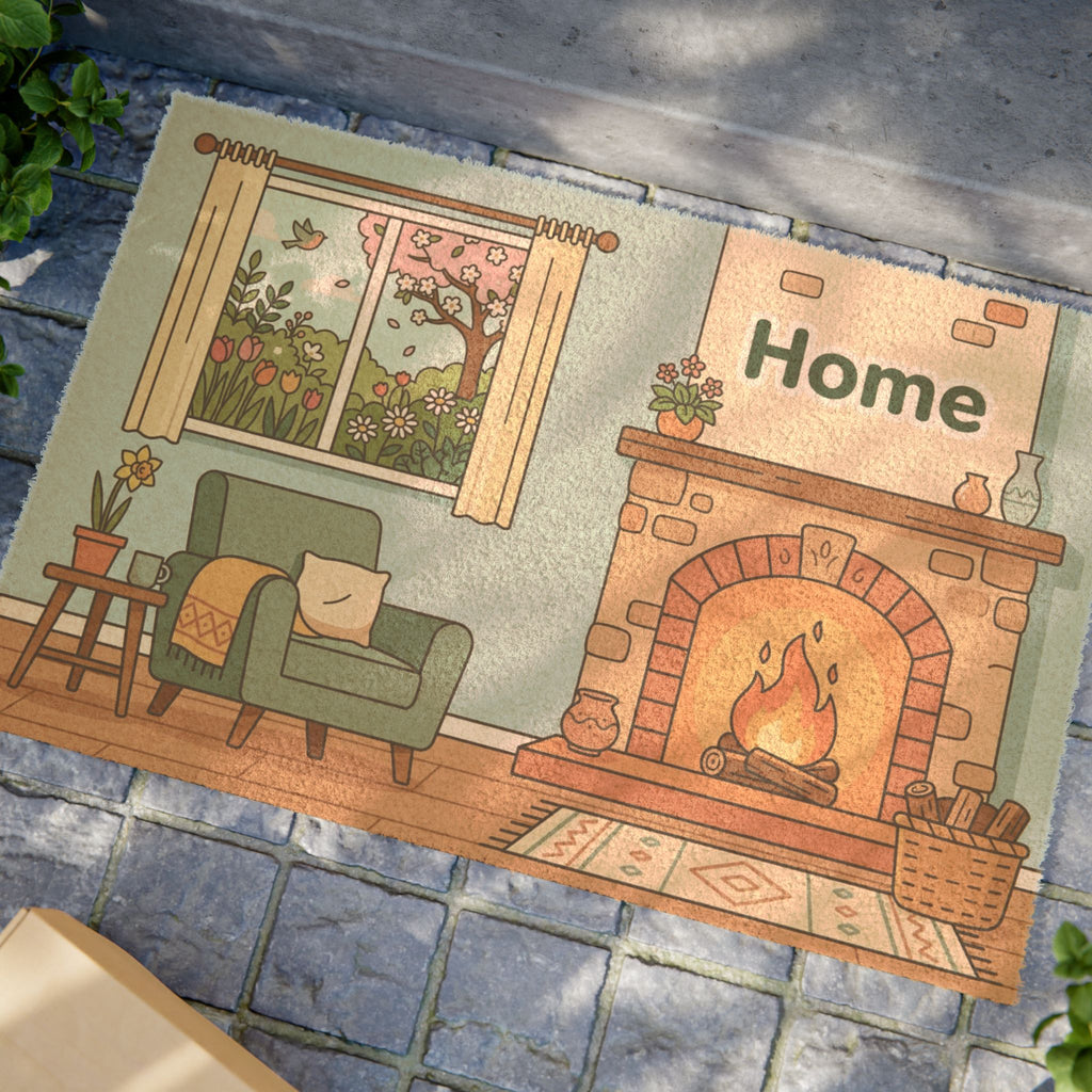 Cozy Spring Hearth & Bloom Welcome Print