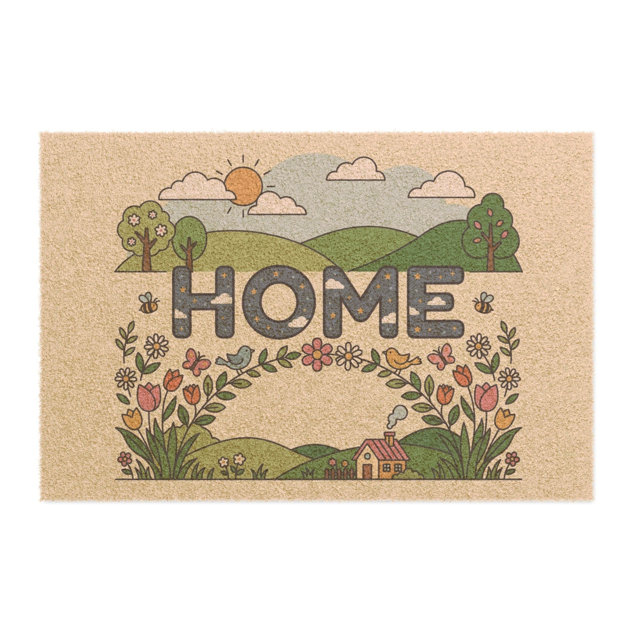 Starry Skies and Spring Blooms Doormat