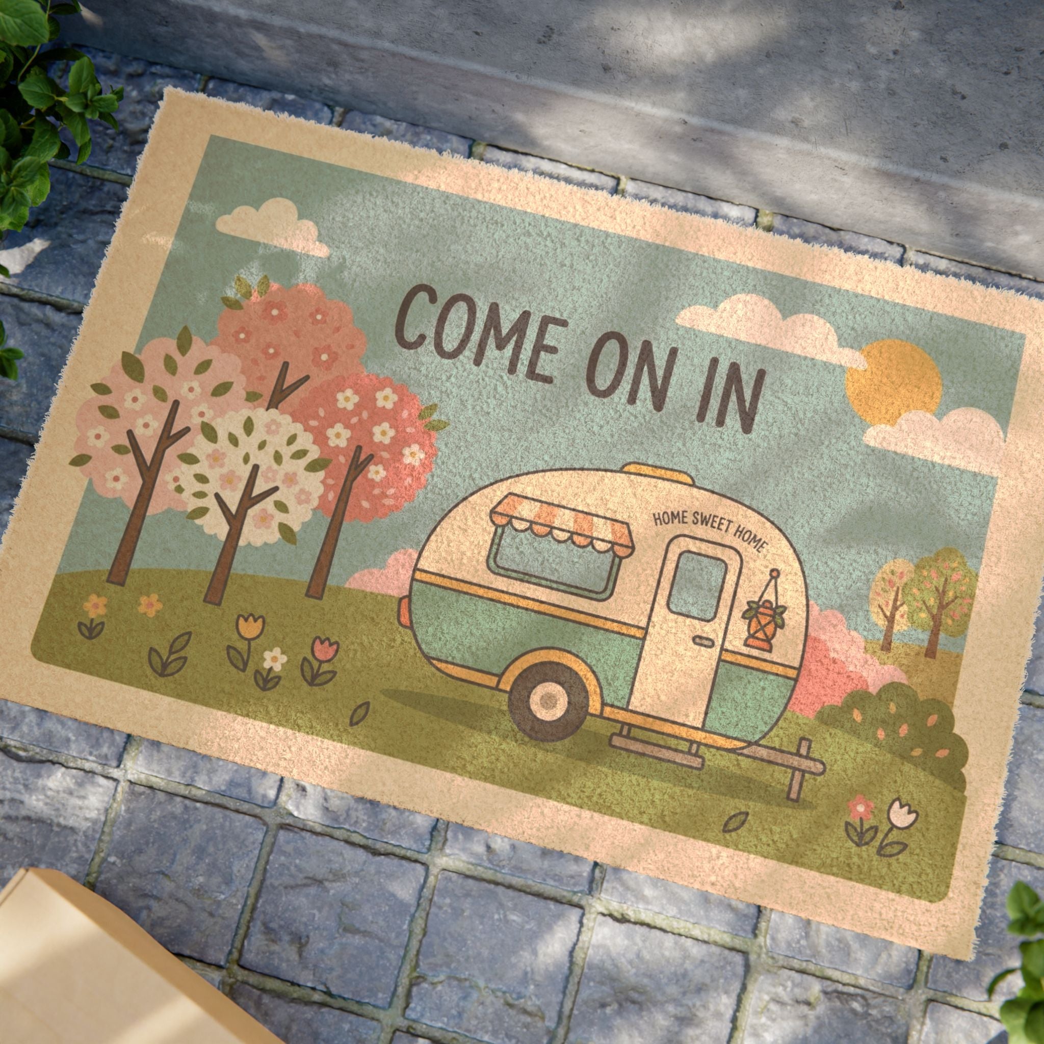 Retro Camper 'Come On In' Welcome Mat