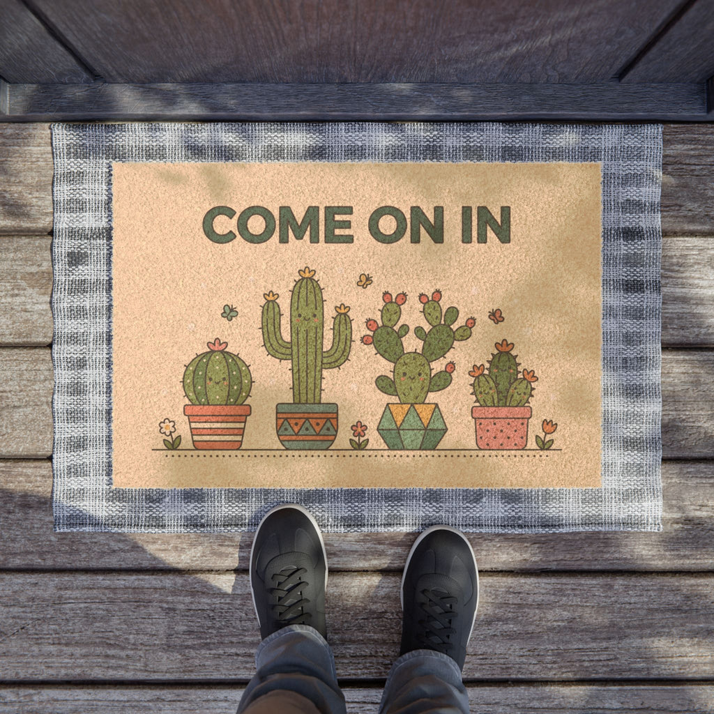 Smiling Cactus 'Come On In' Welcome Mat